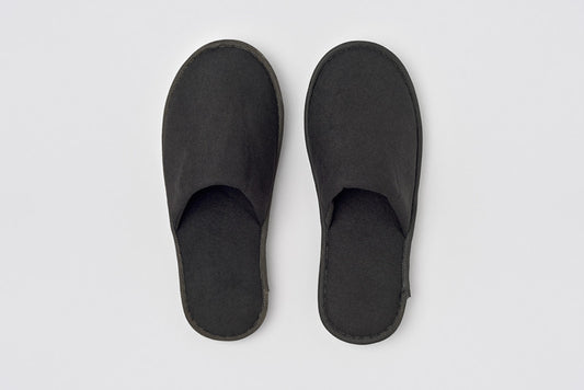 Black Terry Closed Hotel Slippers