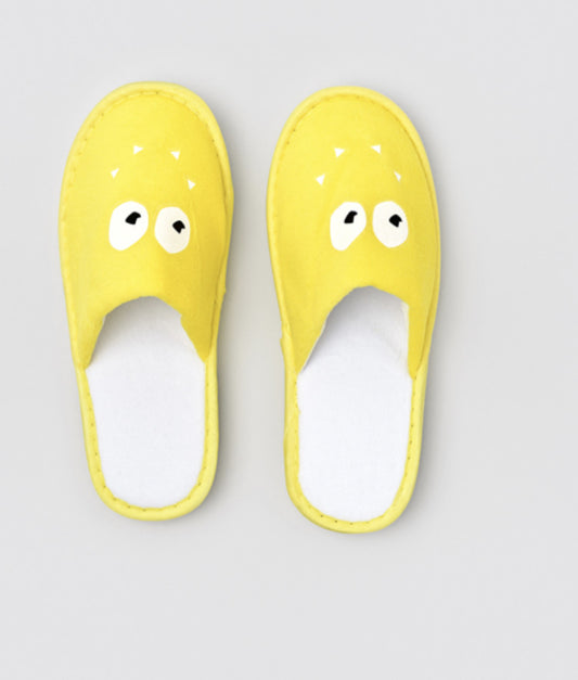 Smiling Velour Closed Slippers for Kids, Size 24cm